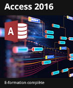 Formation en ligne Access 2016 - Toutes les fonctionnalités d'Access à votre portée + le livre numérique Access 2016 OFFERT - Valable 1 an, en illimité