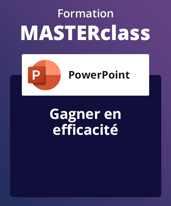 Formation MASTERclass PowerPoint, avec formateur à distance - Gagner en efficacité - avec support de cours & attestation de suivi fournis