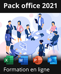 Pack 4 formations en ligne : Excel, Word, PowerPoint et Outlook 2021 - + les livres numériques Excel, Word, PowerPoint et Outlook 2021 - Valables 1 an, en illimité